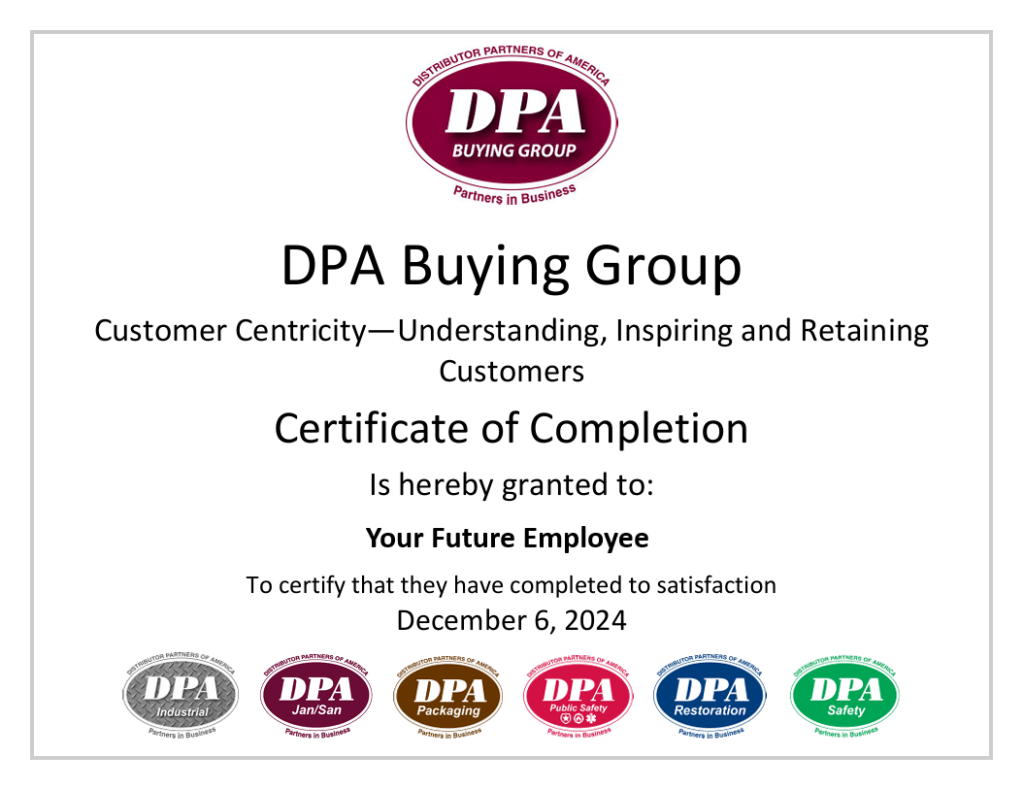 Customer Retention Certificate
